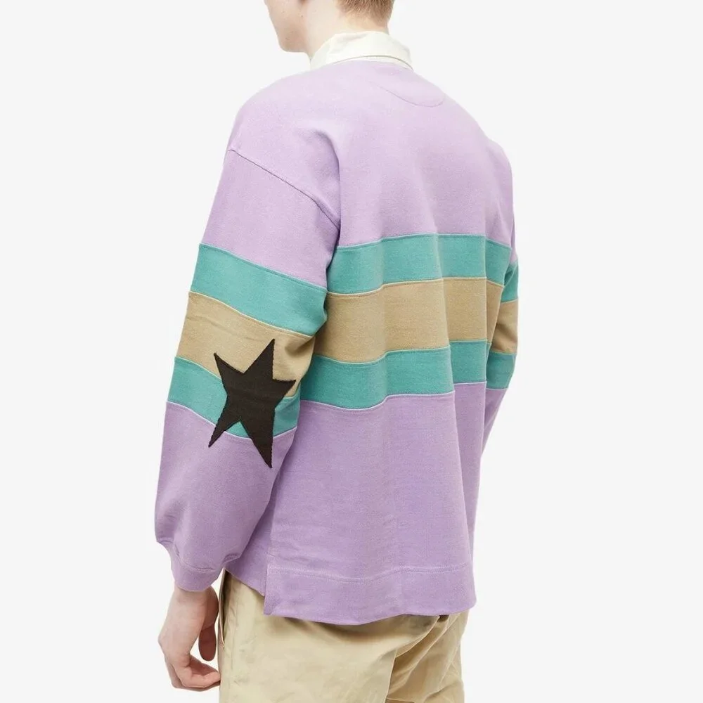 STORY mfg. Purple & Green Climber Long Sleeve Polo - Picture 4 of 4